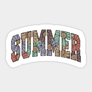 Retro Floral Summer For Women Men Kids Summer Vacation Sticker